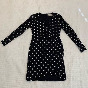 Loft long sleeve polka dotted dress